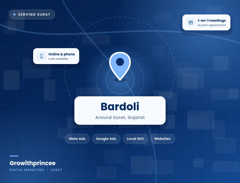 Digital marketing agency in Bardoli, Surat service area map
