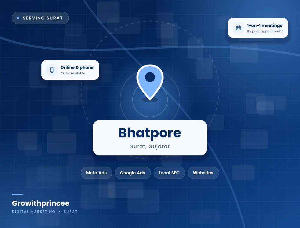 Digital marketing agency in Bhatpore, Surat service area map