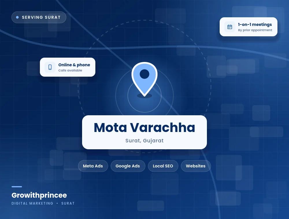 Digital marketing agency in Mota Varachha, Surat service area map