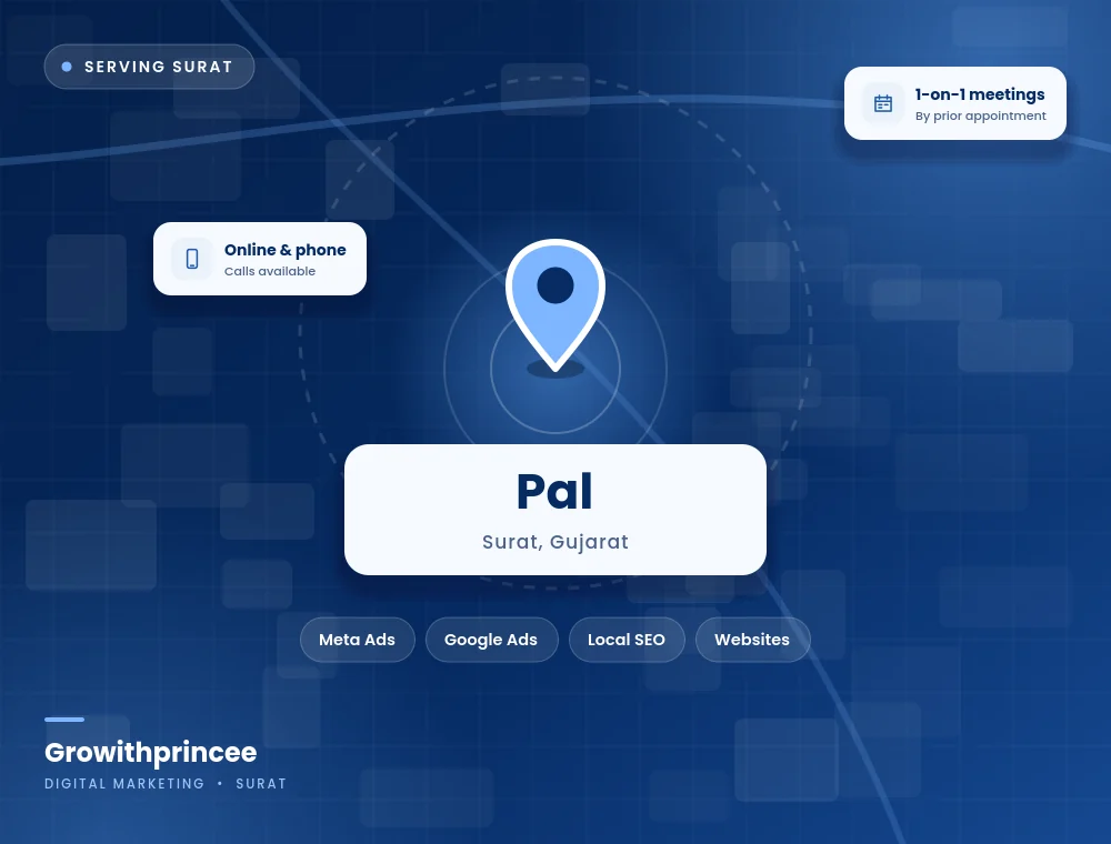 Digital marketing agency in Pal, Surat service area map