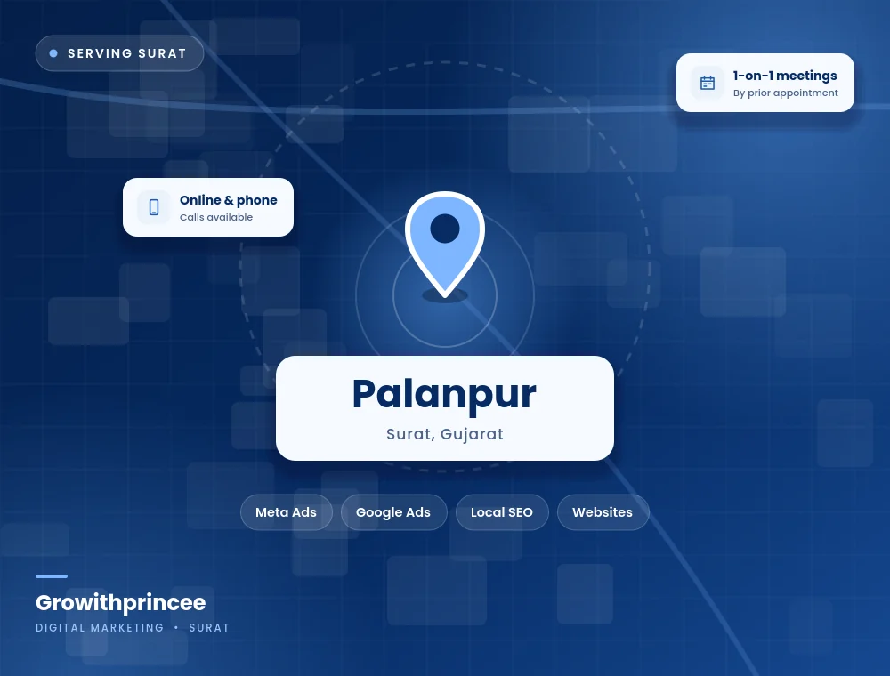 Digital marketing agency in Palanpur, Surat service area map