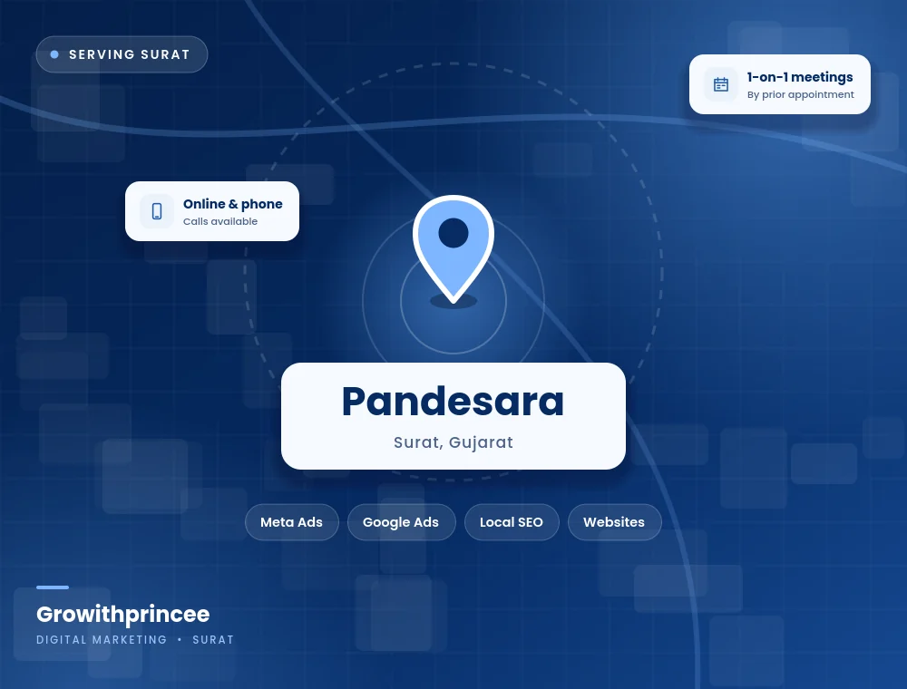 Digital marketing agency in Pandesara, Surat service area map