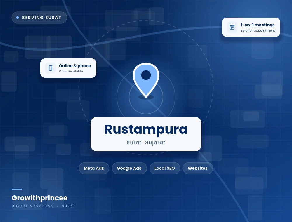 Digital marketing agency in Rustampura, Surat service area map