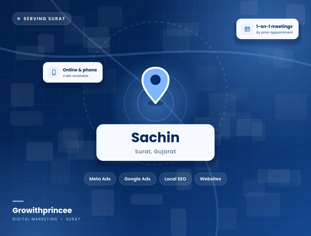 Digital marketing agency in Sachin, Surat service area map