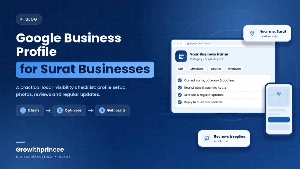 Illustrated cover for the guide on Google Business Profile optimization